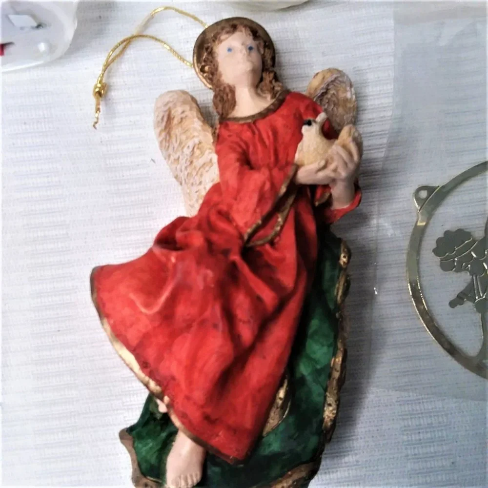 Christmas Tree Ornament Lot Angels Light Up Crystal Some VTG NEW Holiday Deco - Picture 5 of 6